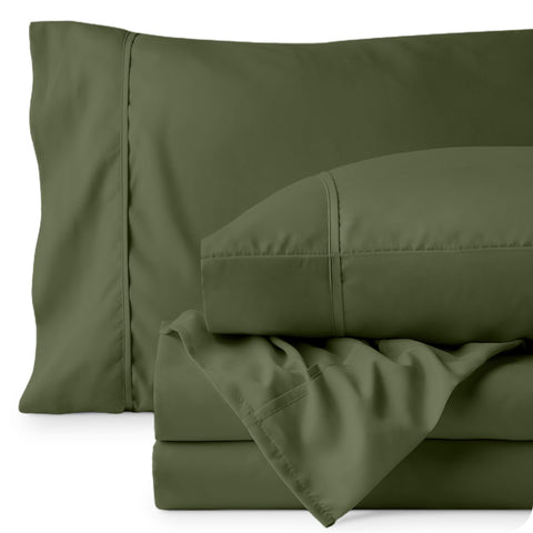 Bare Home bedroom setup demonstrates a tidy bed with deep-pocket sheets.