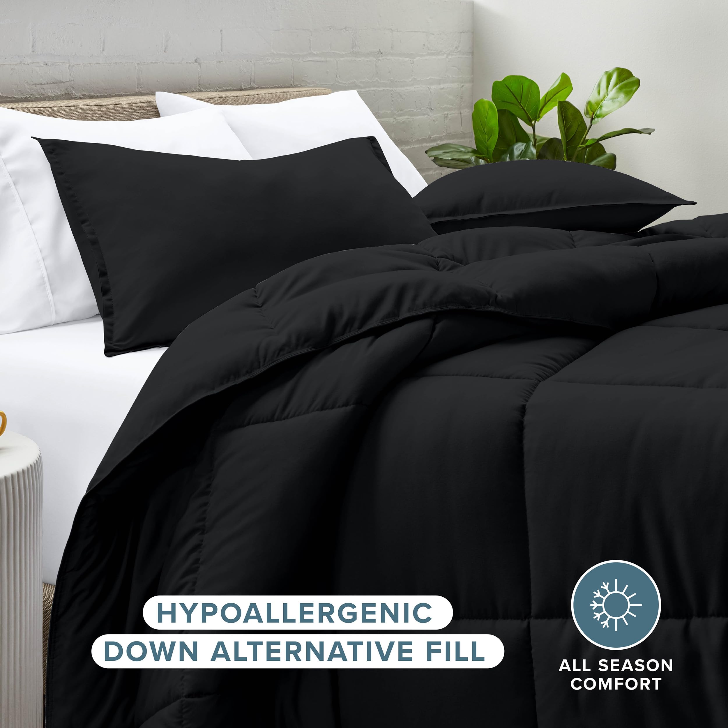 Bare Home queen comforter with box-stitch detail prevents fill shifting