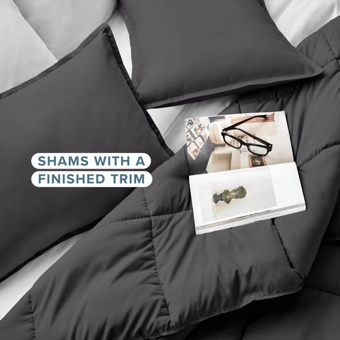 Bare Home Queen 90x90 comforter offers generous coverage and warmth.