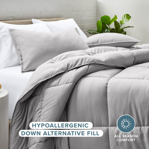 Bare Home comforter set queen on bed highlights ultra-soft texture.