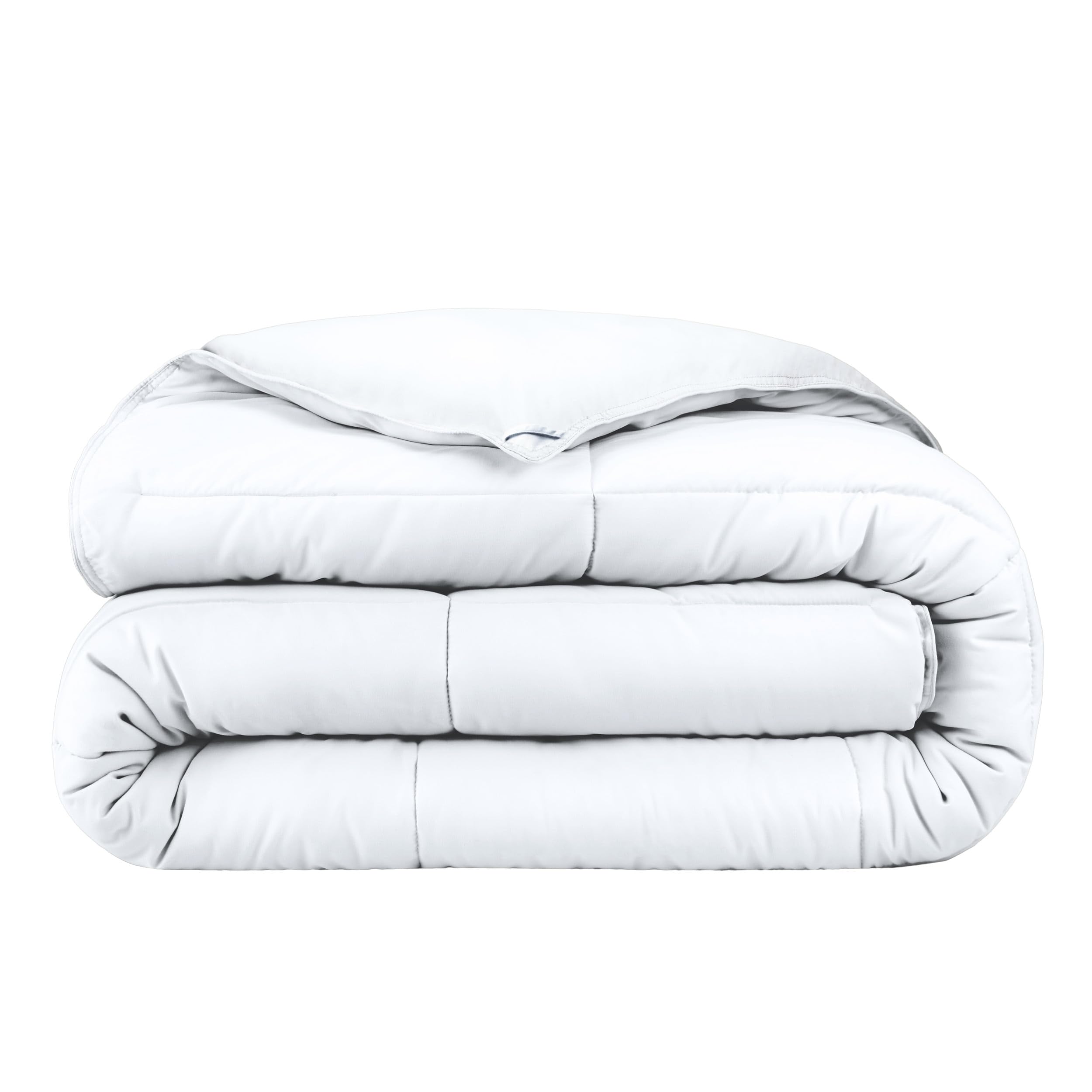 Bare Home Twin XL comforter in dark blue and grey, reversible design.