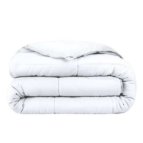 Bare Home Twin XL comforter in dark blue and grey, reversible design.