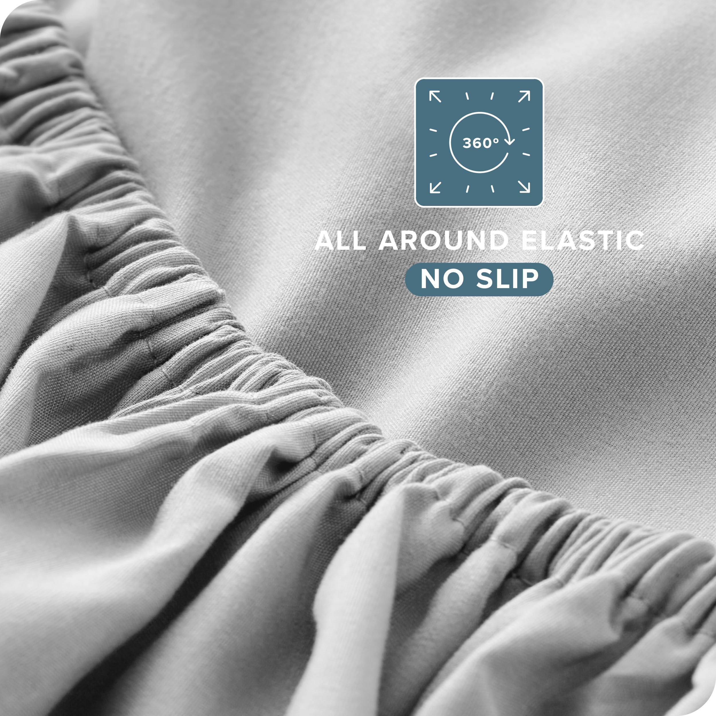 Bare Home deep-pocket 15-inch fit ensures snug mattress coverage