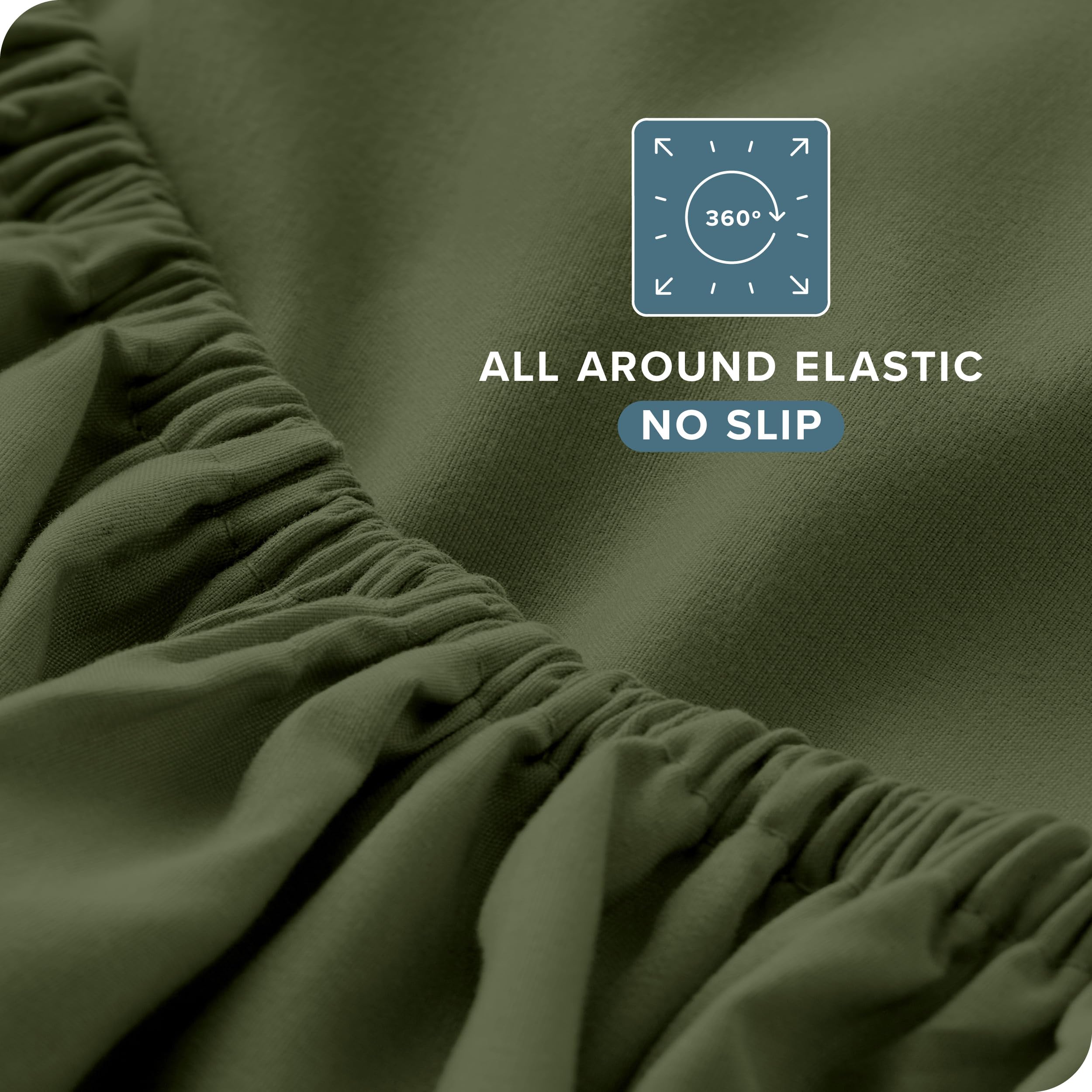 Bare Home deep-pocket 6 to 15 inch fit ensures a secure bed during sleep.