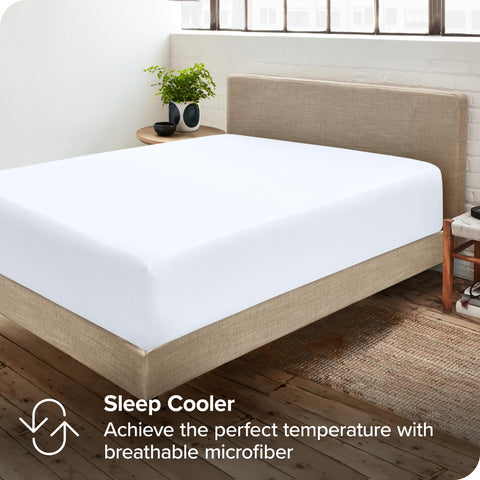 Bare Home deep-pocket elastic band ensures secure mattress hugging.