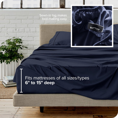 Bare Home deep pockets fit mattresses from 6 to 15 inches securely.