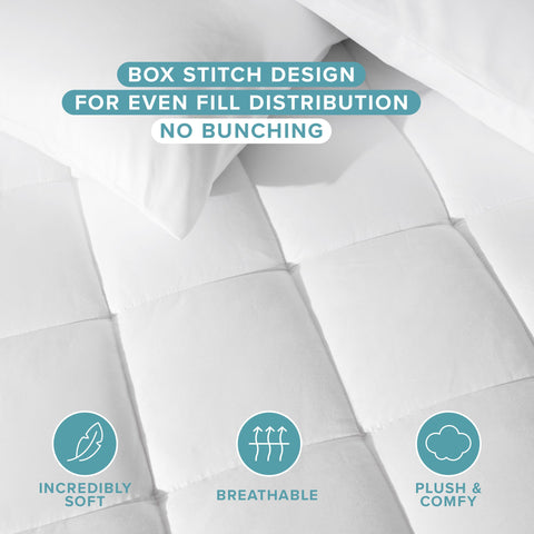 Bare Home dorm room essential topper laid on a white mattress