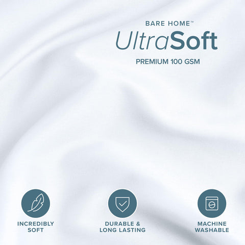 Bare Home duvet cover hidden zipper closure for secure fit.