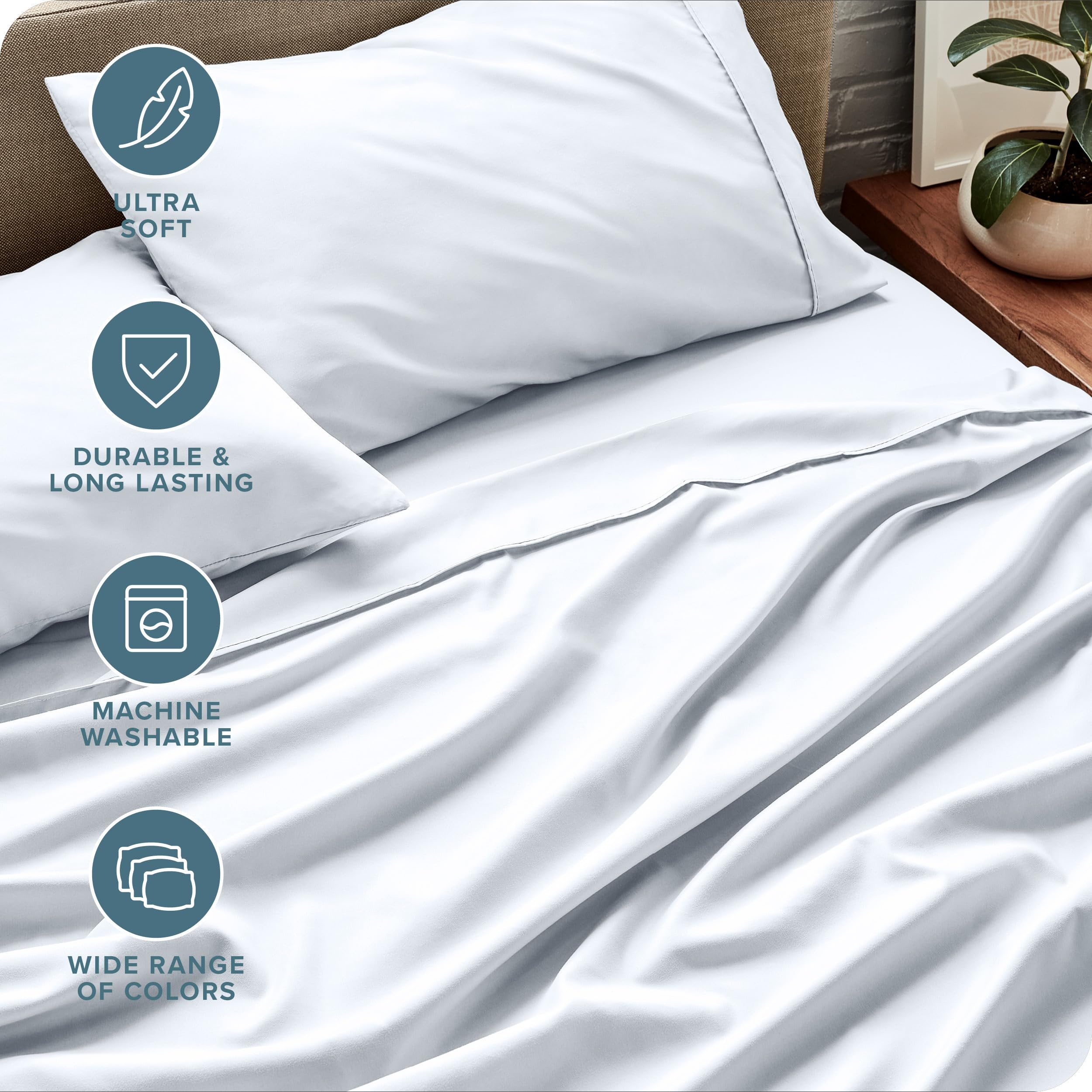 Bare Home fabric texture close-up shows smooth, breathable microfiber.