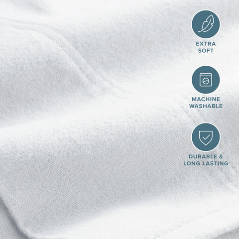 Durable Bare Home flannel pillowcase with high-quality feel in white.