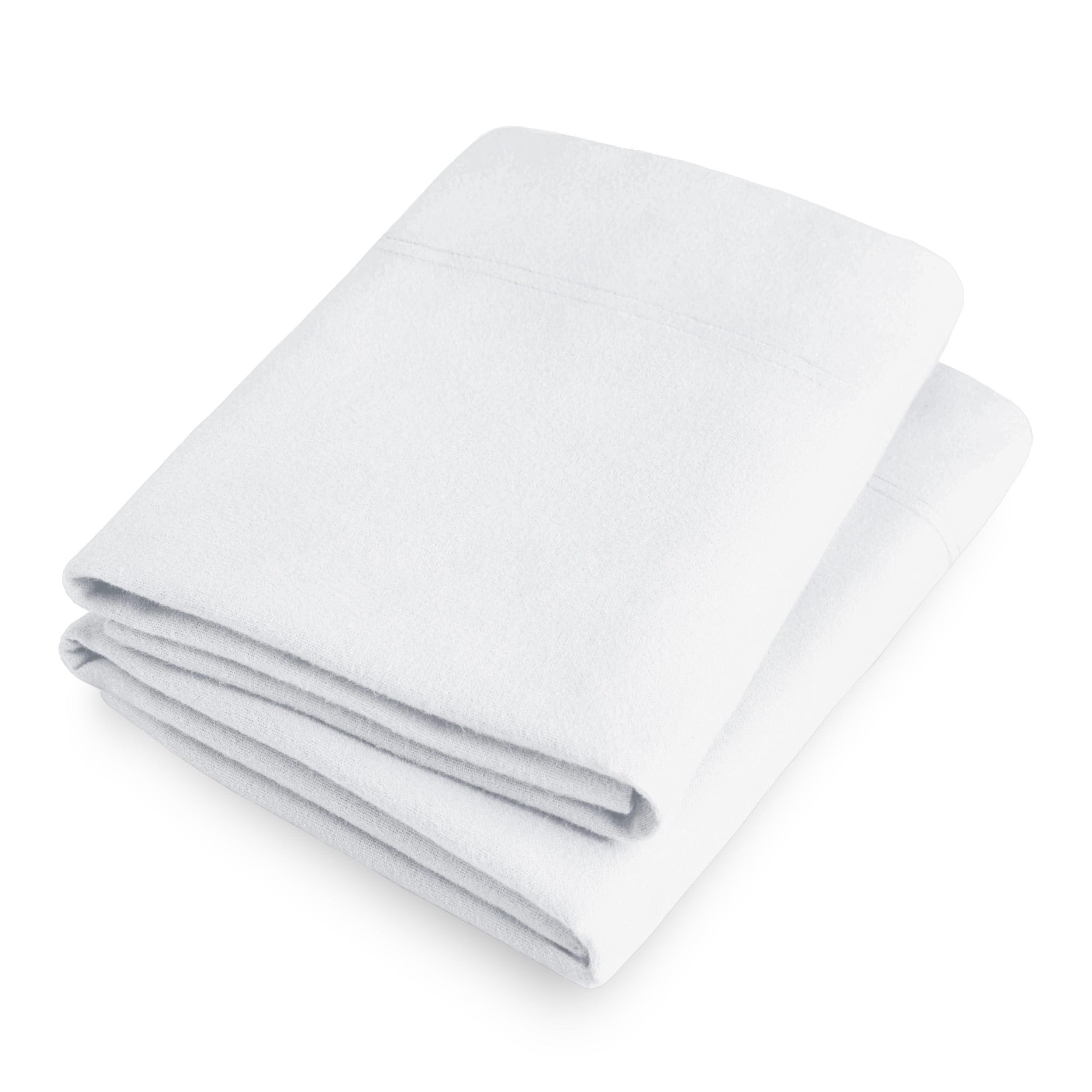 Packaging display of Bare Home white flannel pillowcase set.