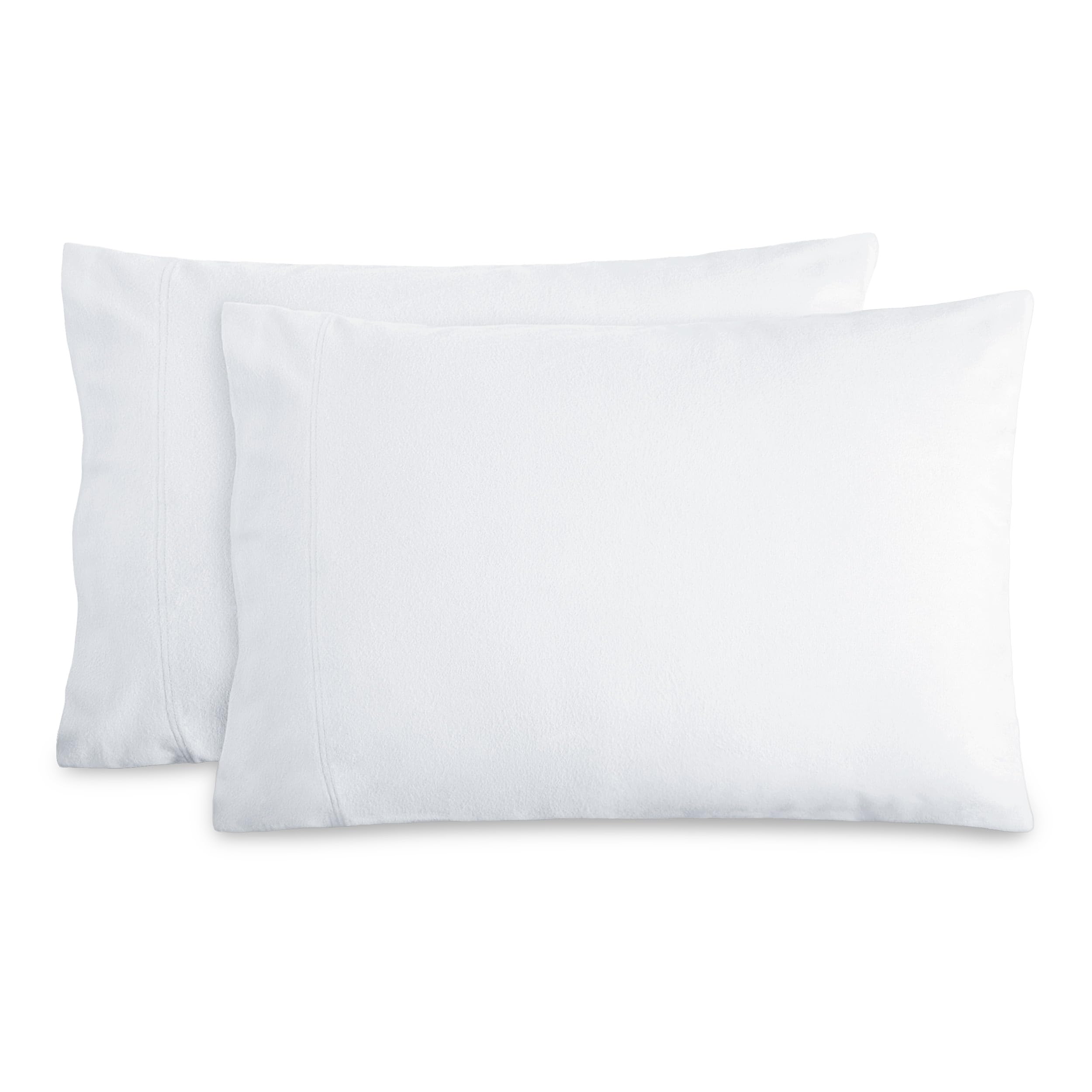 Bare Home flannel standard 2-pack pillowcases in white with velvety softness.