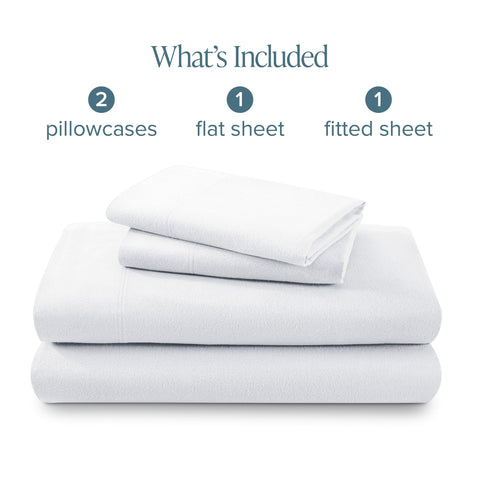 Bare Home flannel sheet packaging indicating gift-ready presentation.