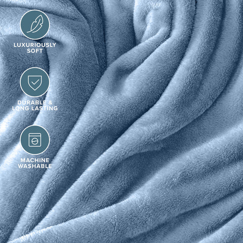 Bare Home full queen 90x90 blanket draped over bed