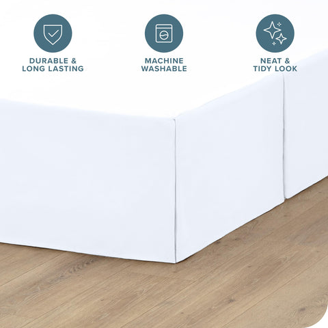 Bare Home king bed skirt with center pleats adds tailored elegance to your setup