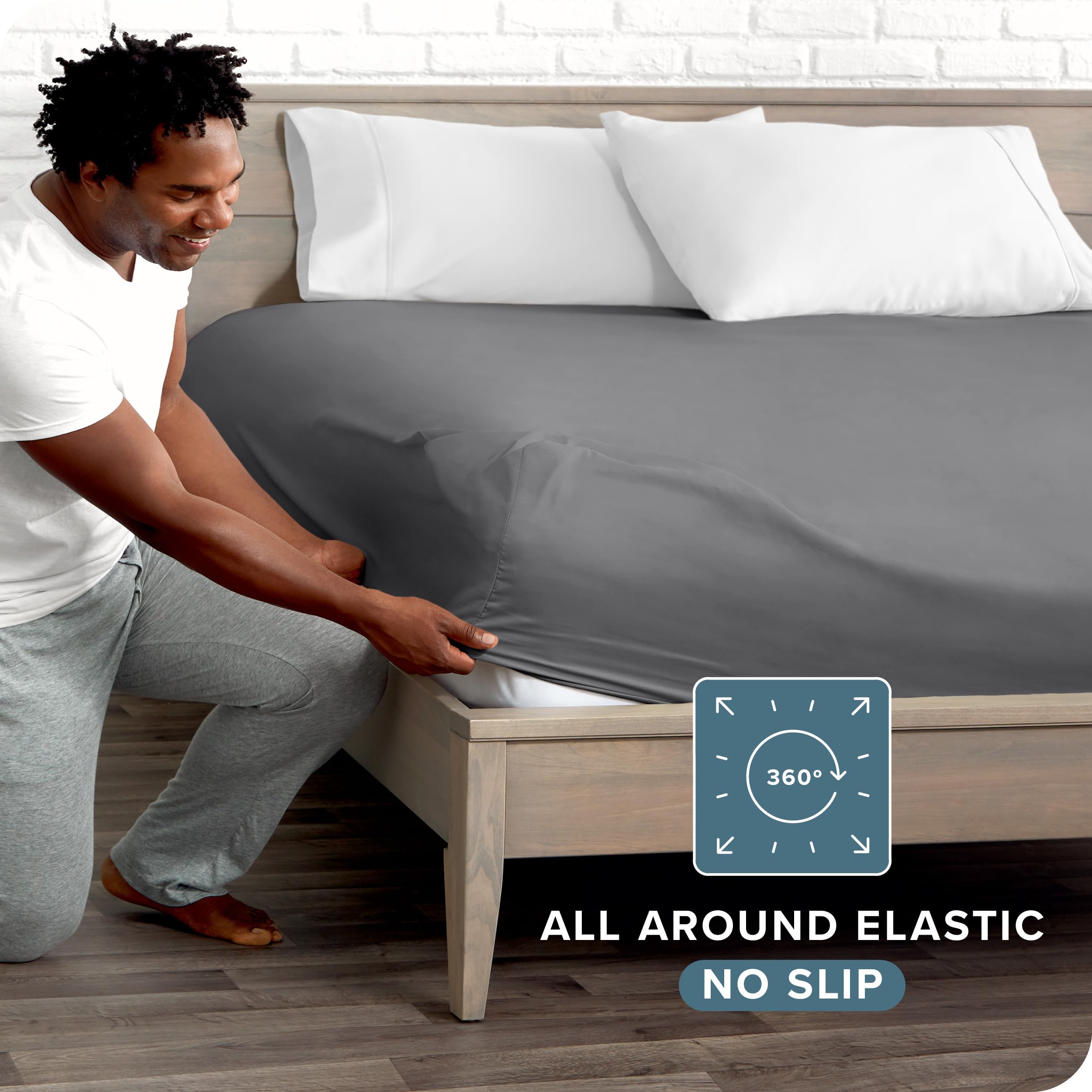 Bare Home king fitted sheet ultra-soft finish for plush bedtime comfort
