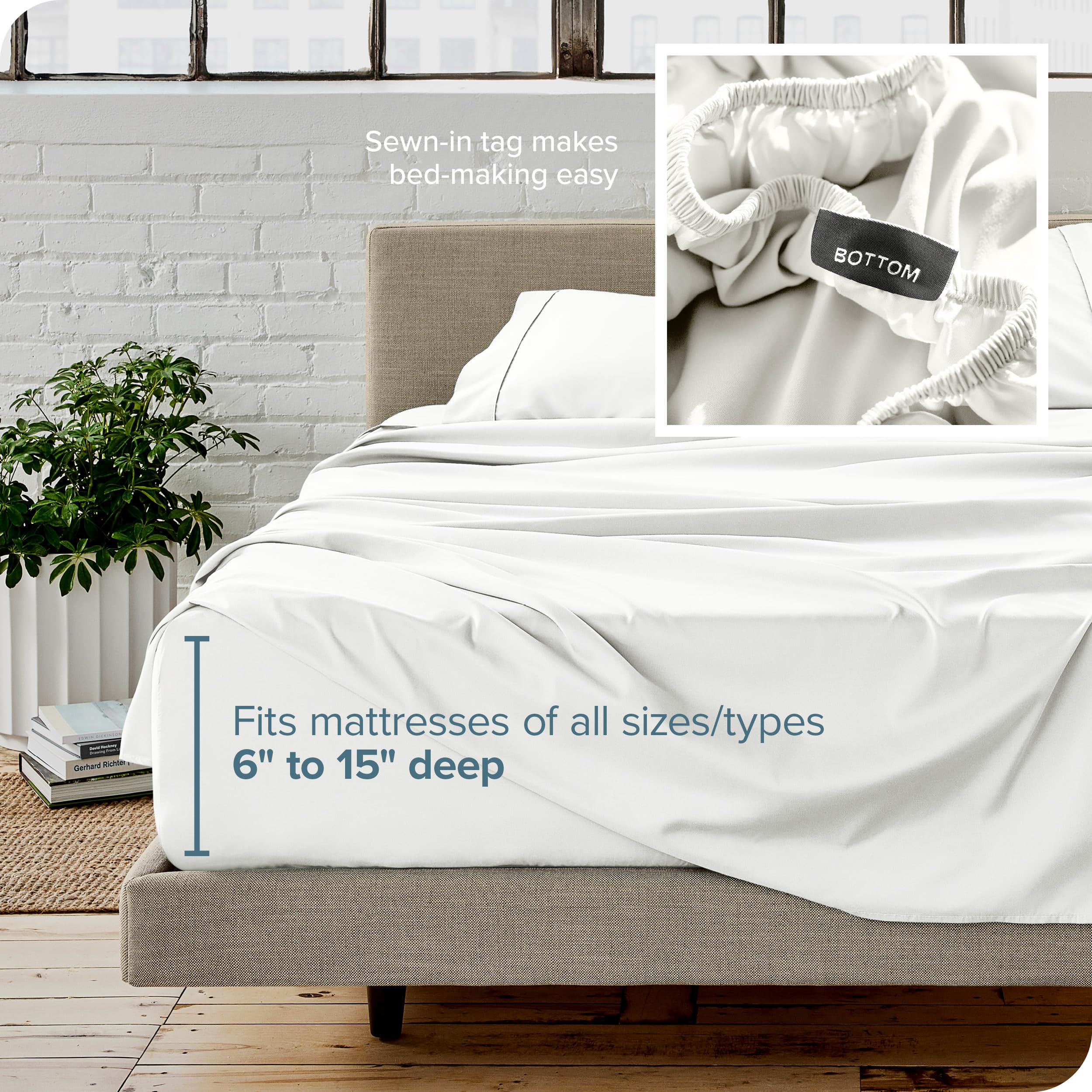 Bare Home king sheet set shows deep-pocket elastic.