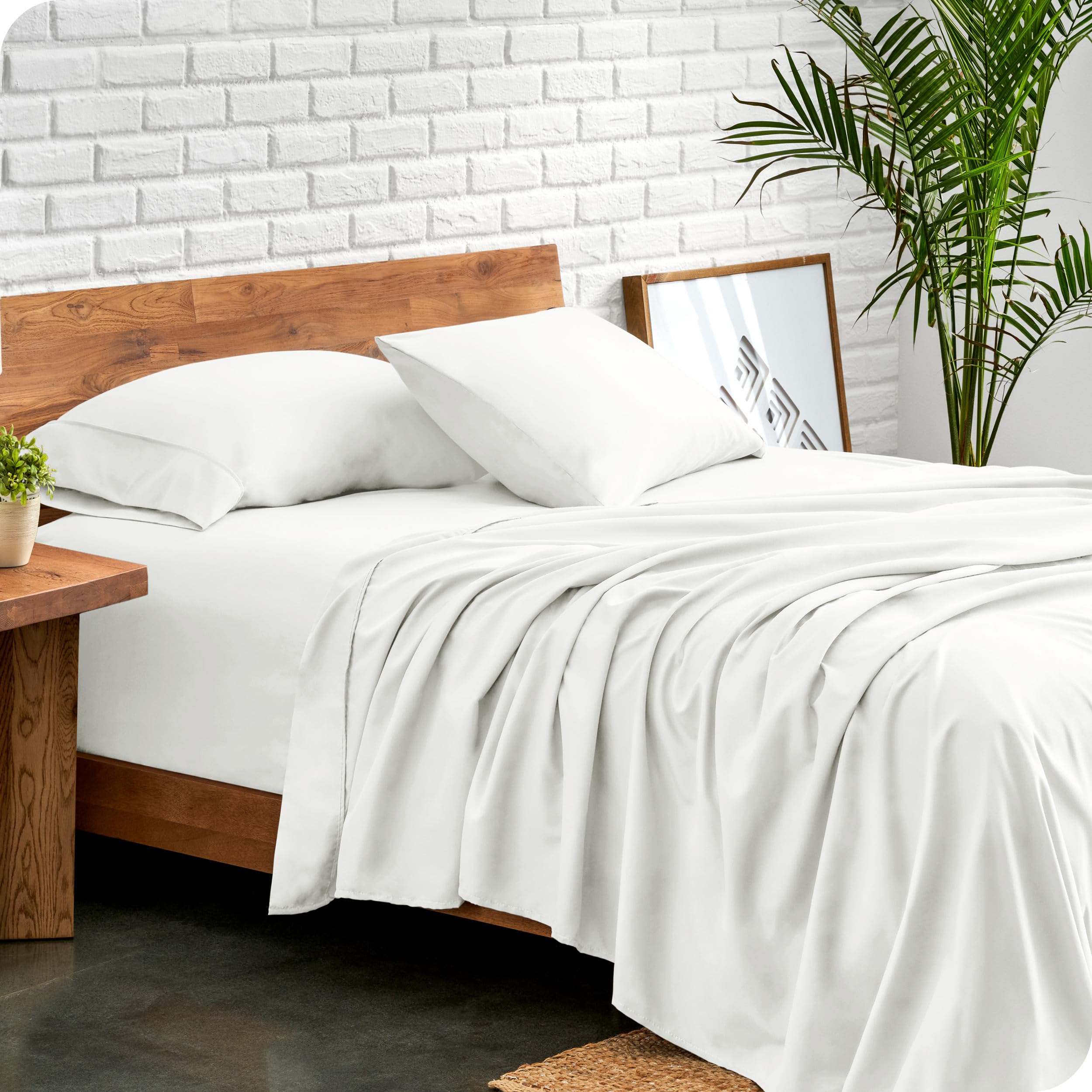 Bare Home King fitted sheet in cream with deep pockets for secure fit.