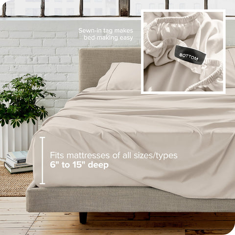 Bare Home king sheet set deep pockets fitting thick mattresses securely