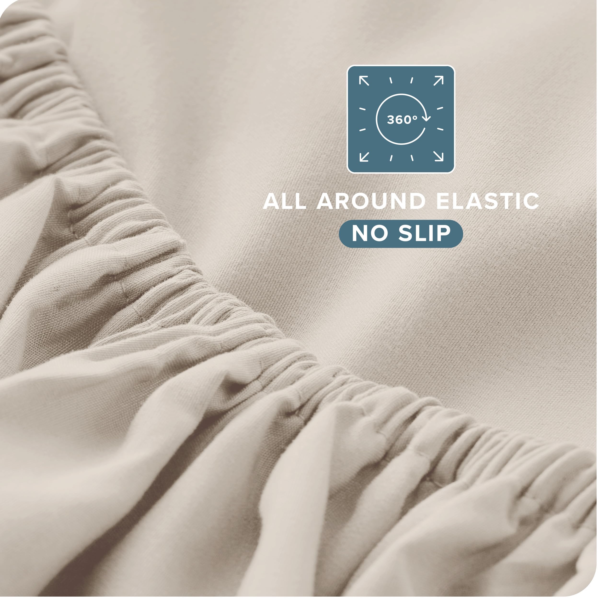 Bare Home king sheet set elastic all-around keeping sheets in place