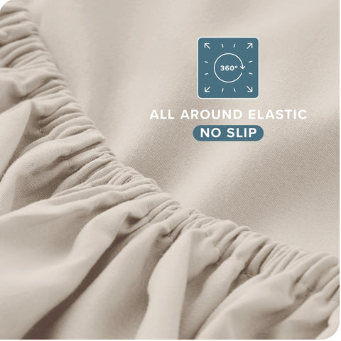 Bare Home king sheet set elastic all-around keeping sheets in place