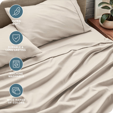 Bare Home king sheet fabric detail highlighting hydro-brushed texture