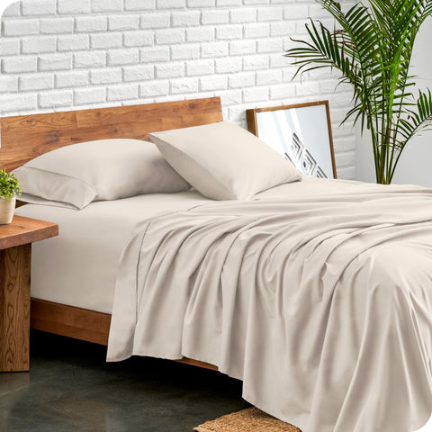 Bare Home king fitted sheet closeup highlighting all-around elastic for secure fit