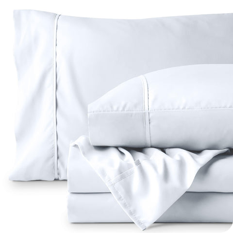 Bare Home king sheets in white blend with any decor.
