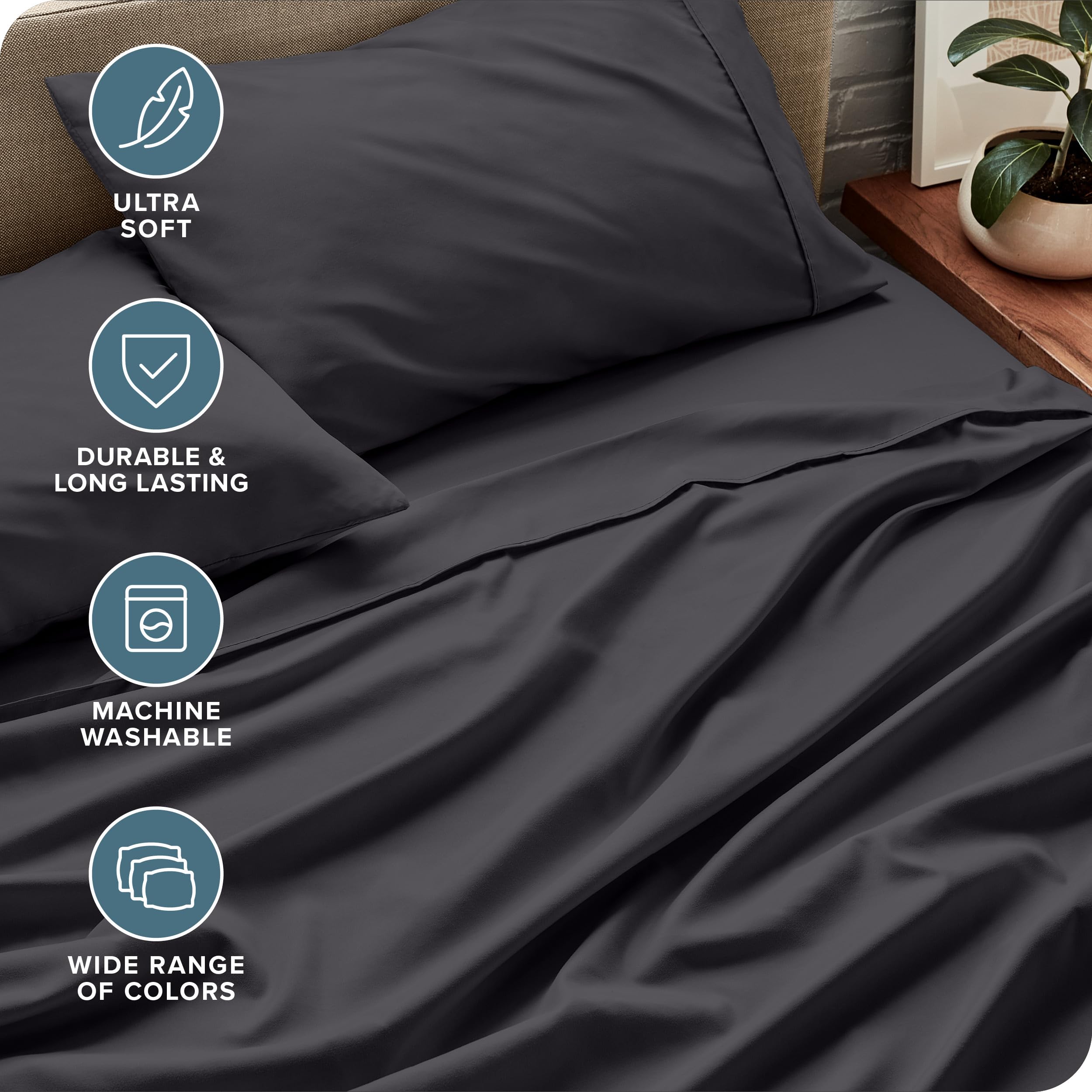 Bare Home queen pillowcases; soft microfiber and easy care.