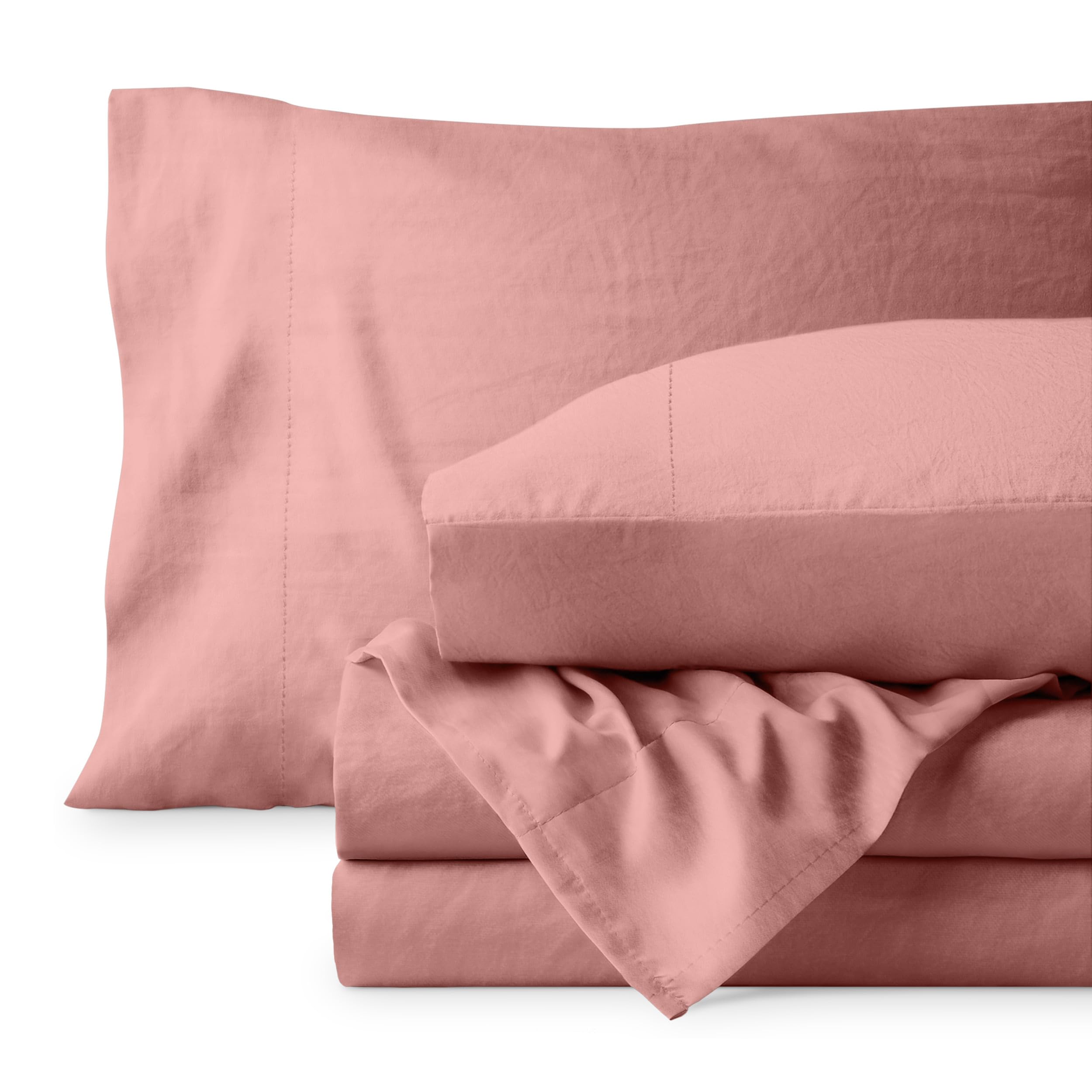 Bare Home dusty rose pillowcases for smooth, restful nights.