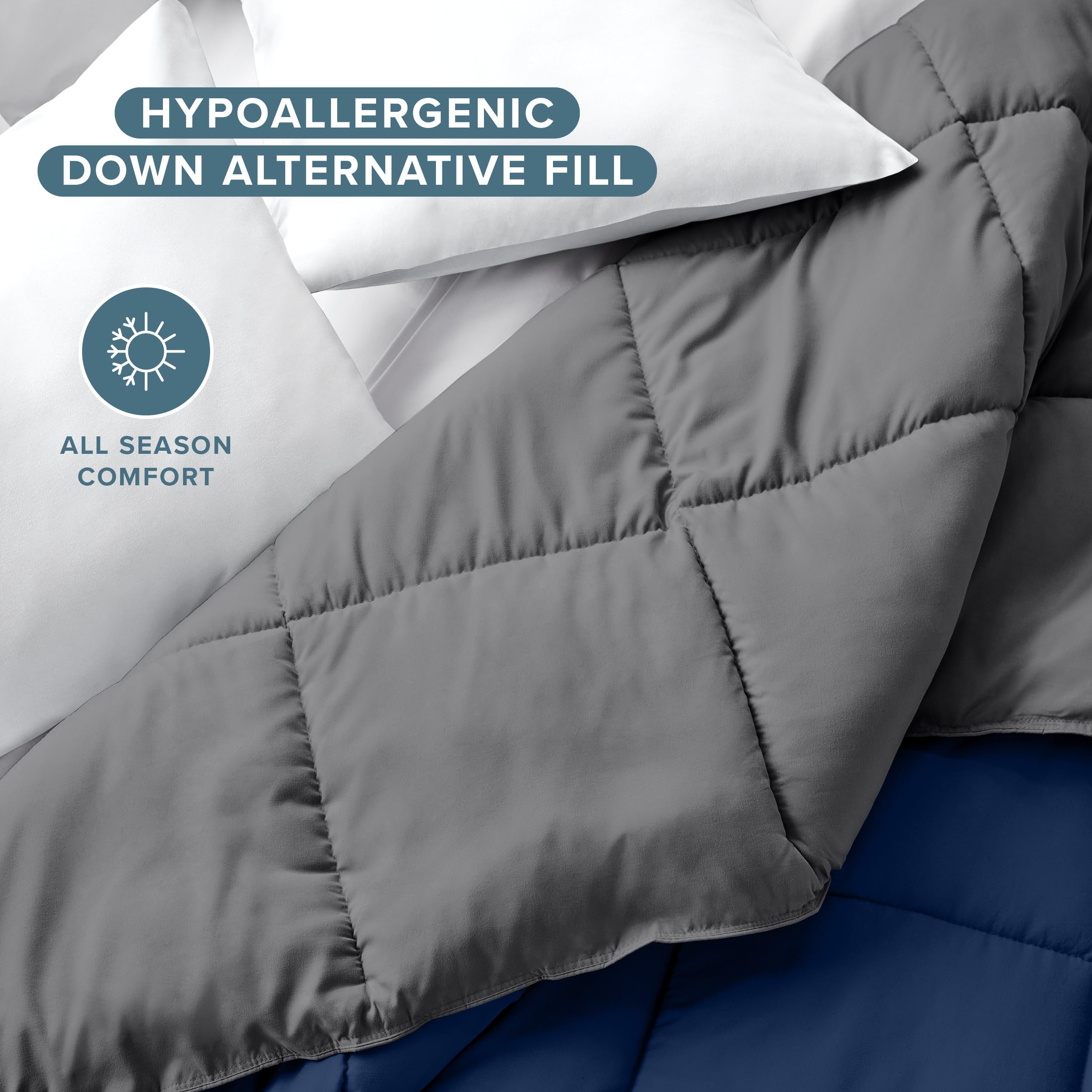 Bare Home queen comforter includes eight duvet loops to secure a cover.