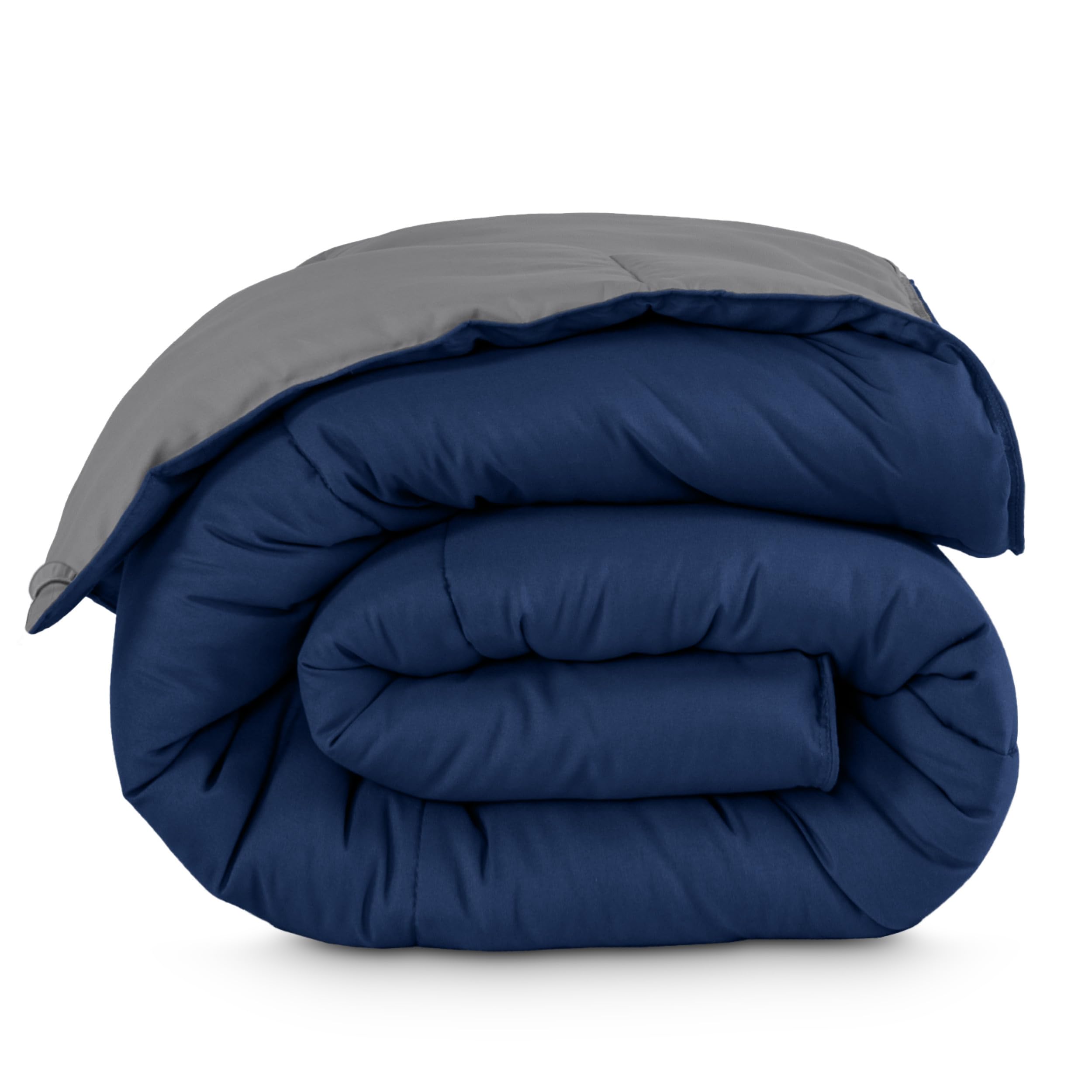 Bare Home queen comforter in reversible colors showing two mood options for decor.