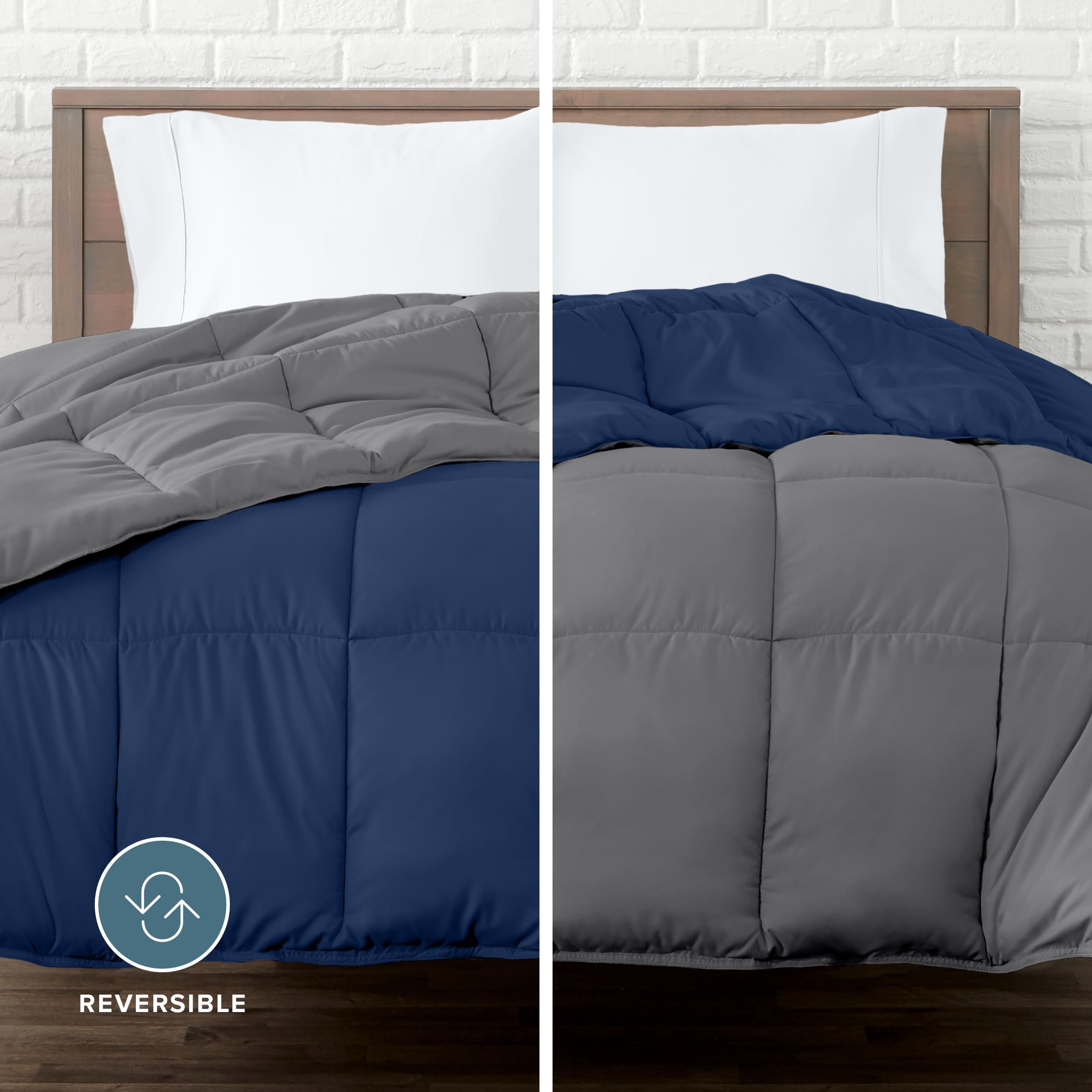 Bare Home queen comforter with ultra-soft microfiber for plush comfort.