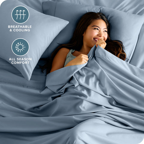 Bare Home queen flat sheet with deep pockets fits mattresses up to 15 inches