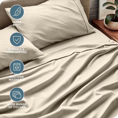Bare Home Pillowcase 20x30 complements sheet set with smooth finish.