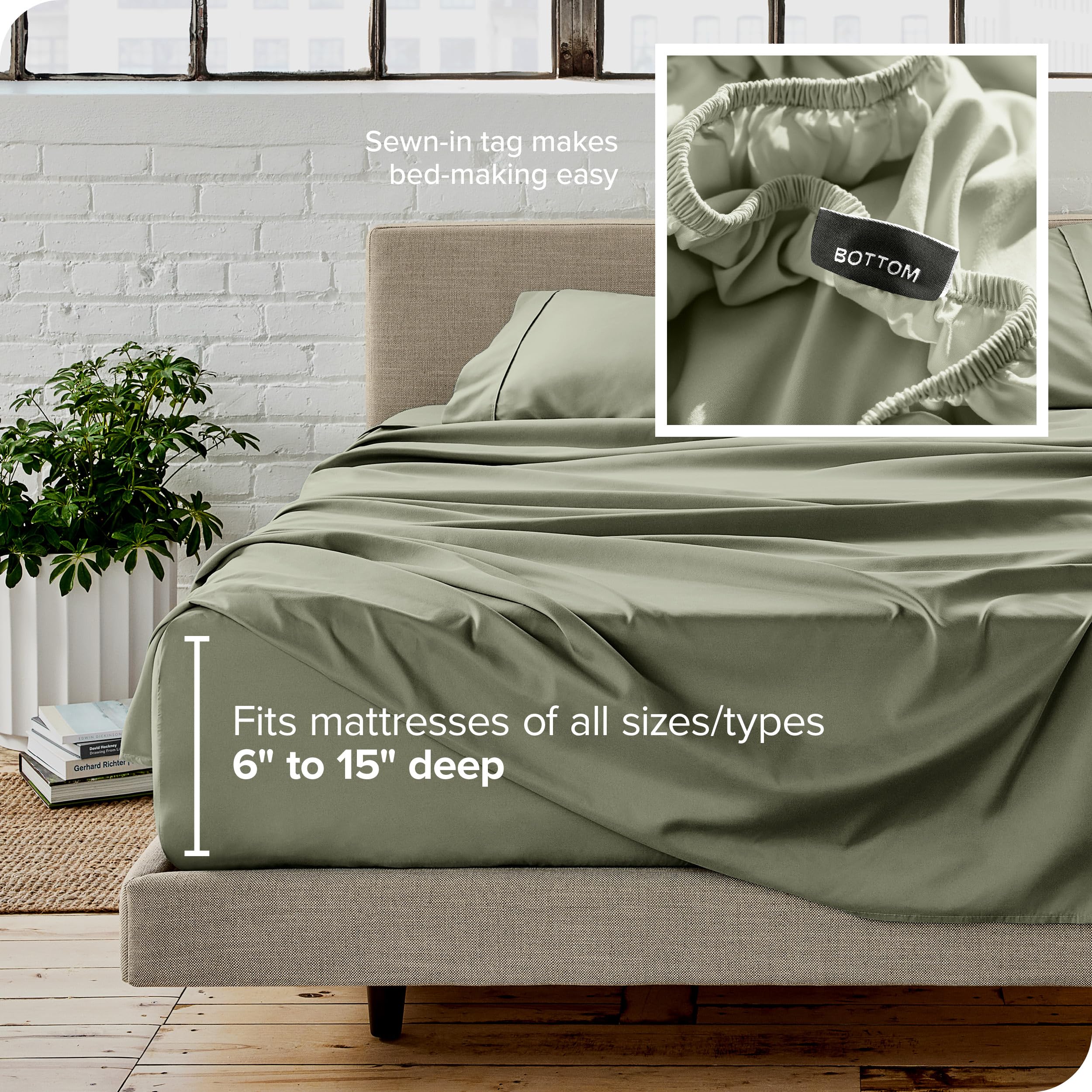 Bare Home pillowcases sage 20 x 30 inches for easy, tidy mornings