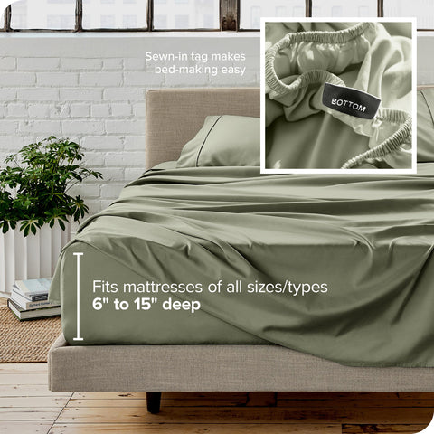 Bare Home pillowcases sage 20 x 30 inches for easy, tidy mornings