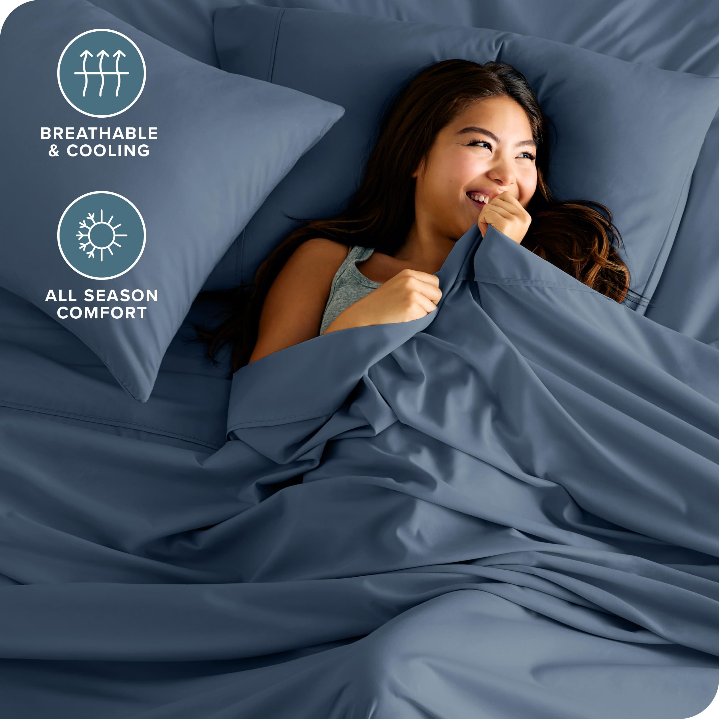 Bare Home queen pillowcases in smooth microfiber for restful sleep.