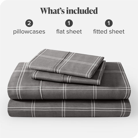 Bare Home plaid design complements modern bedrooms with versatile styling.