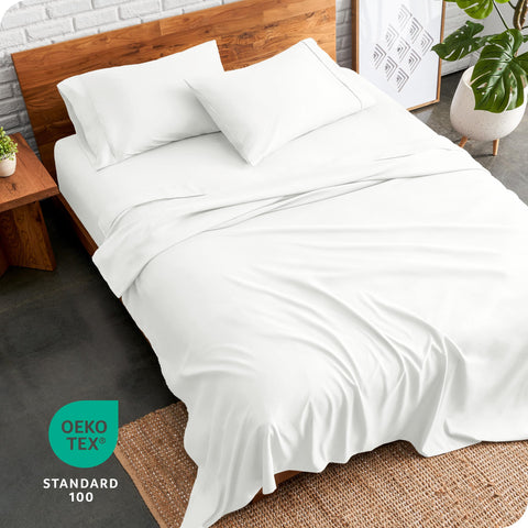 Bare Home Queen Sheet Set cream color adds calm, versatile styling.