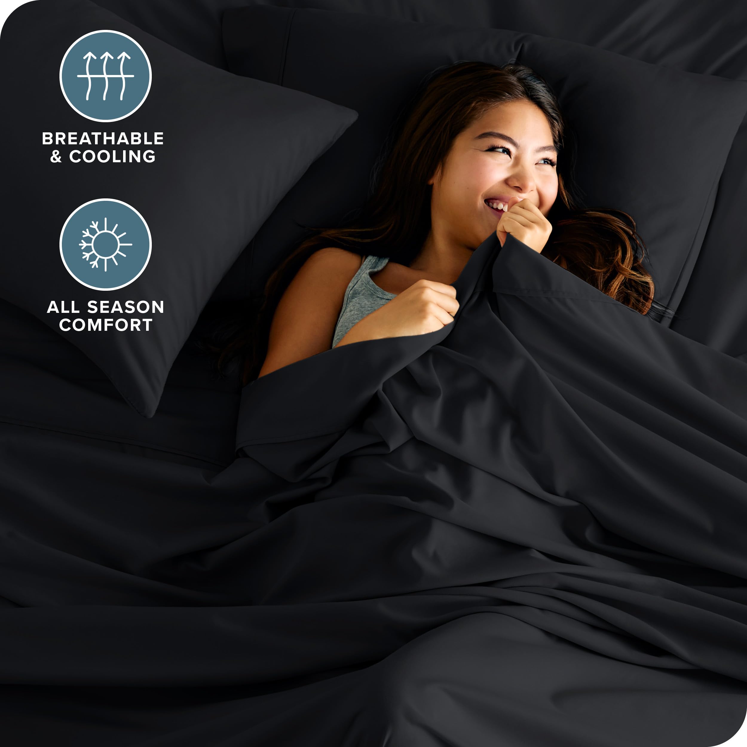 Deep pockets up to 15 inches keep sheets firmly in place.