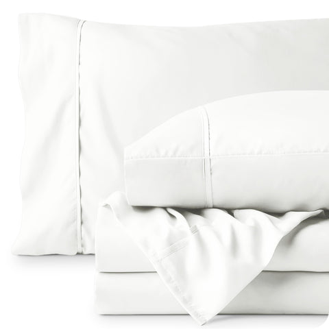 Bare Home Queen Sheet Set deep pockets fit 6–15 inch mattresses securely.