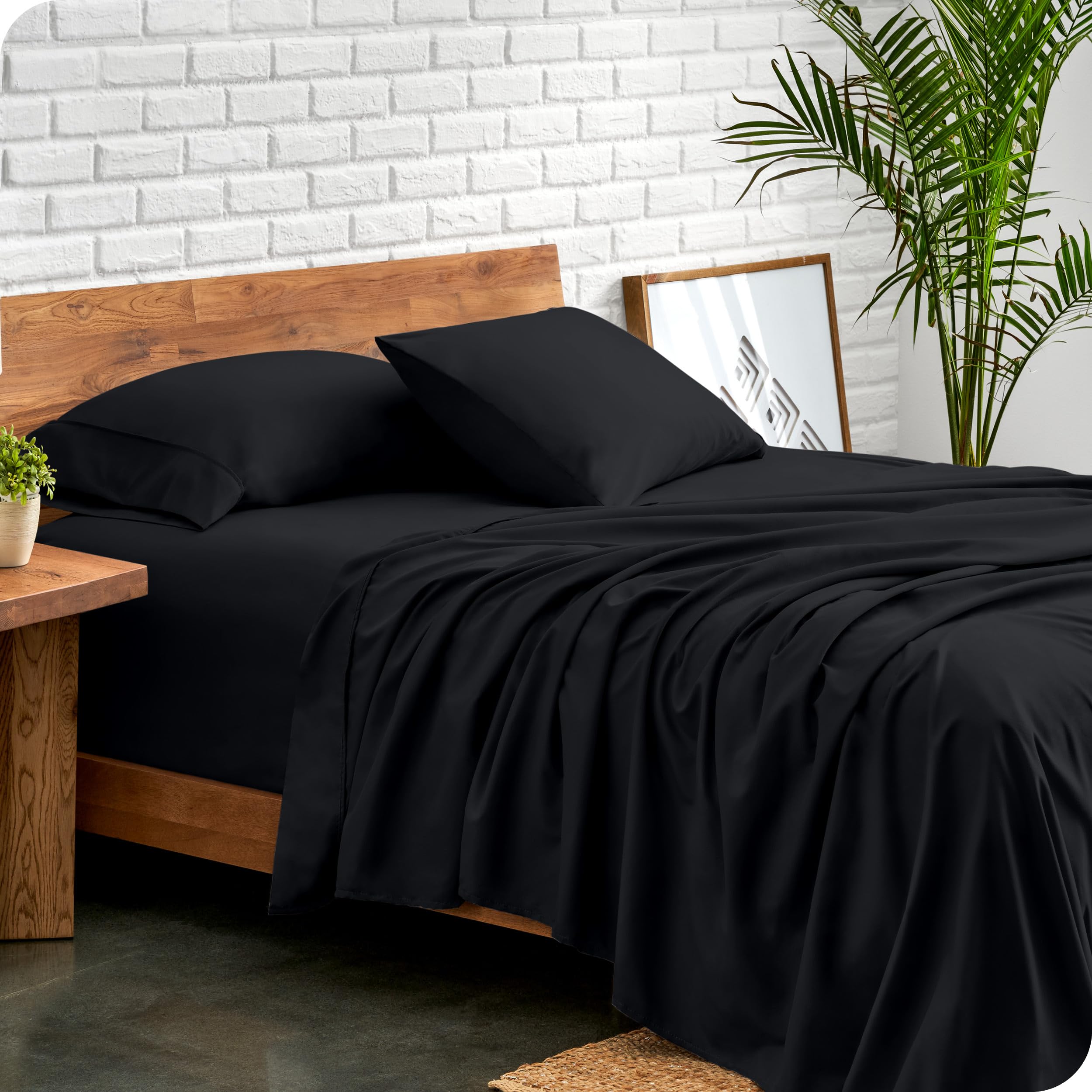 Double-brushed finish adds softness for a cozy night’s sleep.