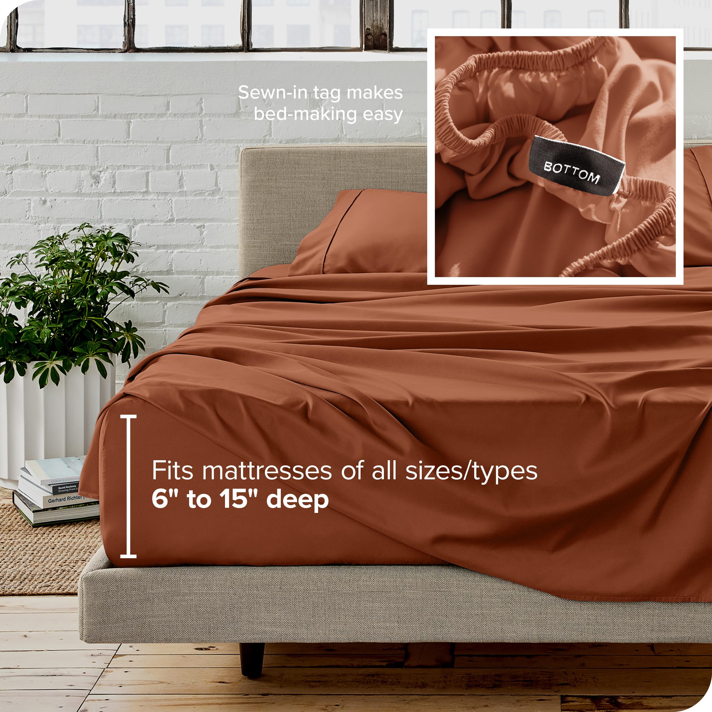 Bare Home all-around elastic provides a snug, secure bed fit.