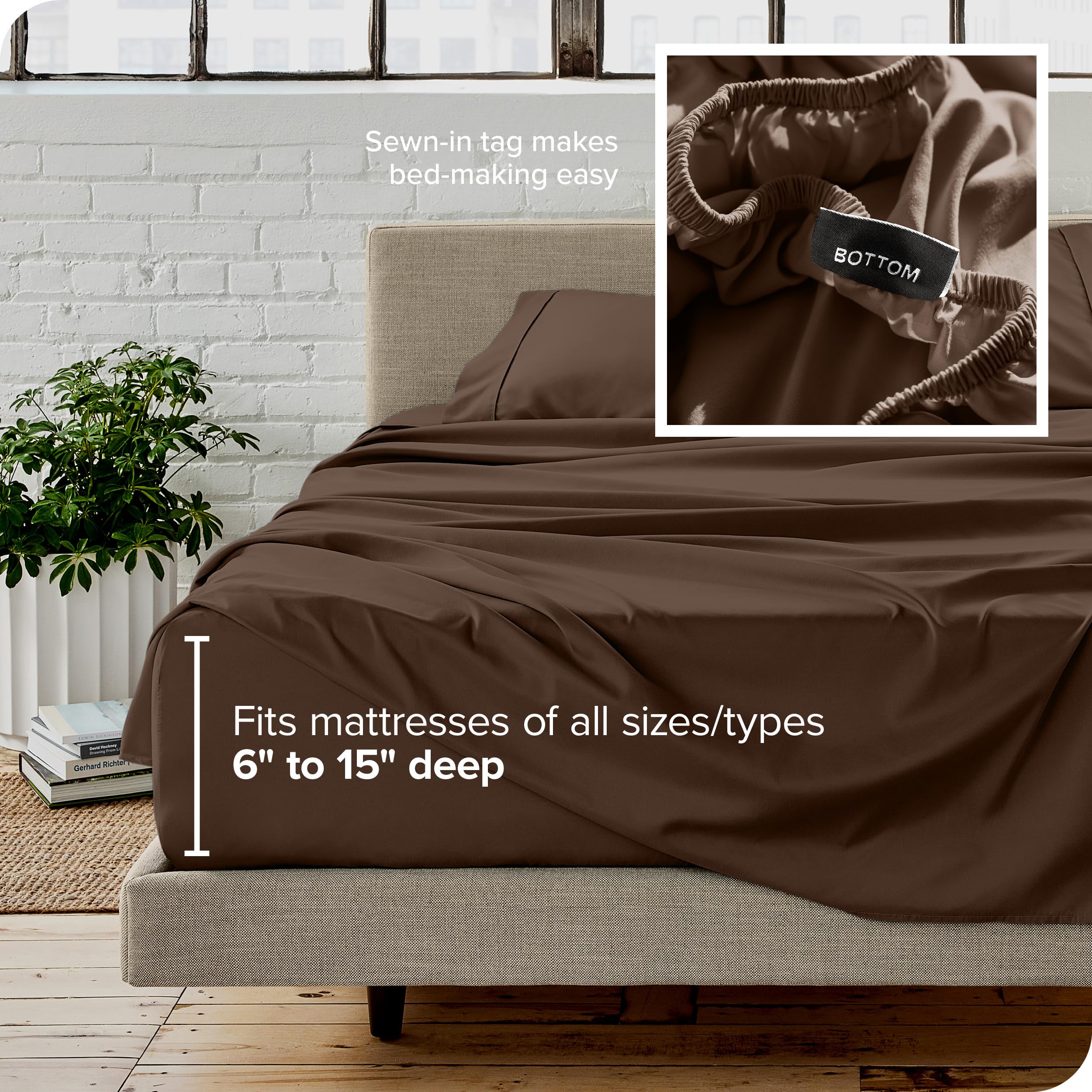 Bare Home elastic all-around detail helps prevent sheet slips.