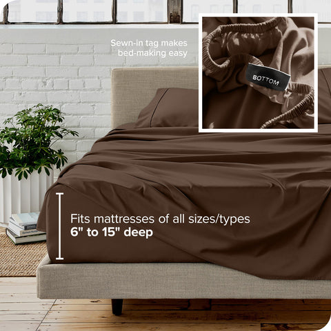 Bare Home elastic all-around detail helps prevent sheet slips.