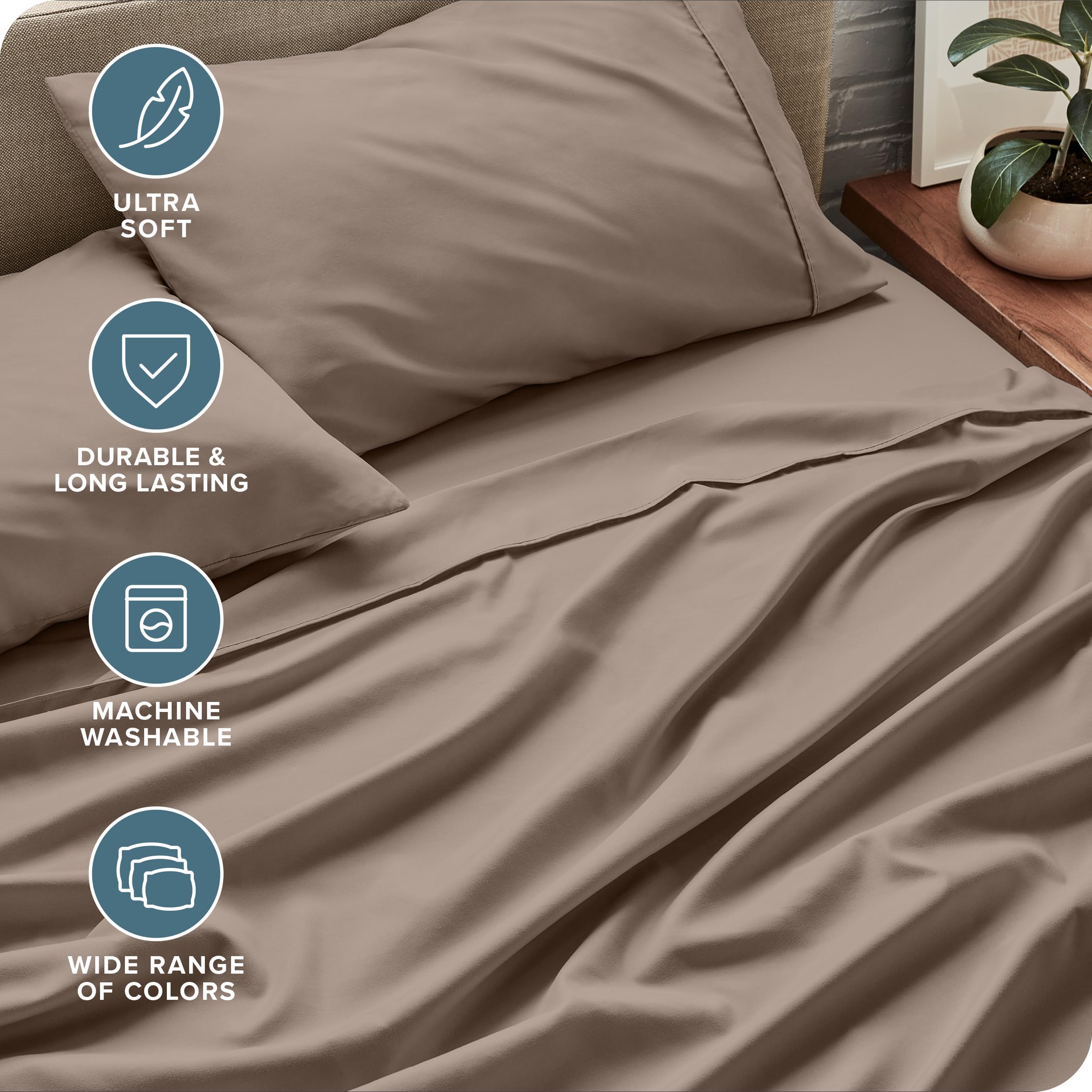 Bare Home flat sheet measuring 90 by 102 inches offers generous coverage