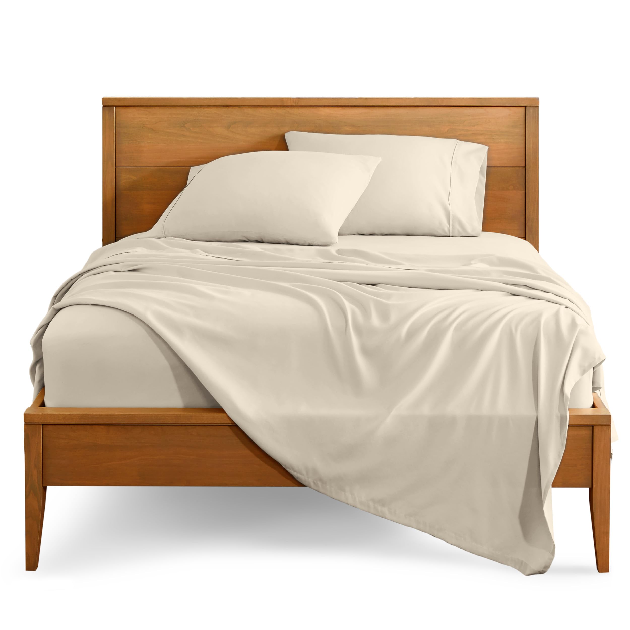 Bare Home Queen Sheet Set ultra-soft fabric close-up highlights cozy, breathable comfort.