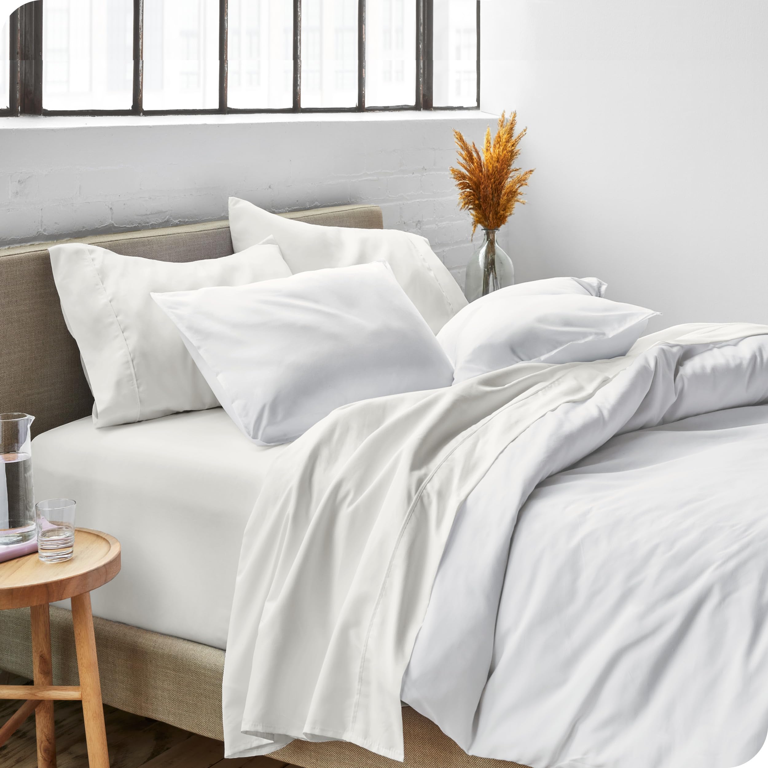 Bare Home Queen Sheet Set ultra-soft fabric delivers cozy comfort.