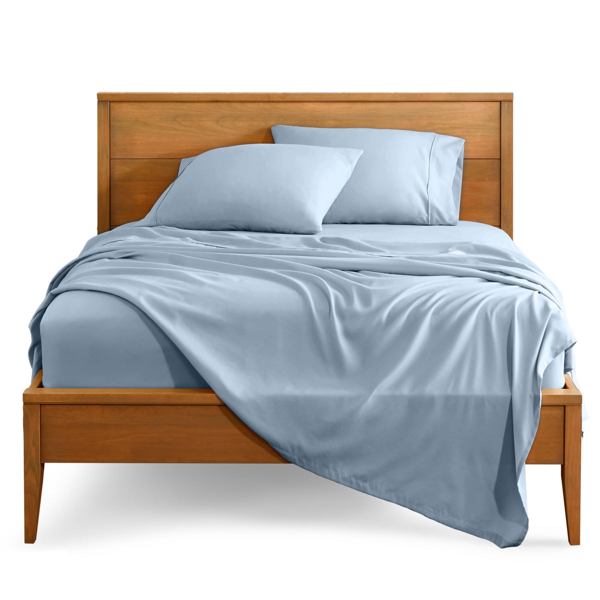Bare Home queen sheet set ultra-soft microfiber in dusty blue for year-round comfort